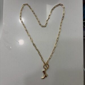 Gold Cowboy Boot Pendant Necklace🤠